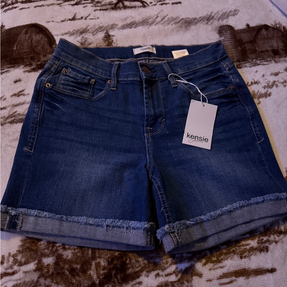 Kensie Women's Dark Blue Jean Shorts